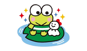 Keroppiand Friend Sparkling Stars PNG image with transparent background