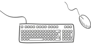 Keyboardand Mouse Silhouette PNG Image