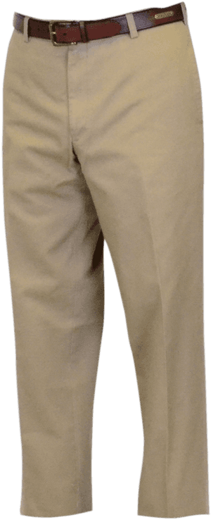 Khaki Pantswith Brown Belt PNG with transparent background
