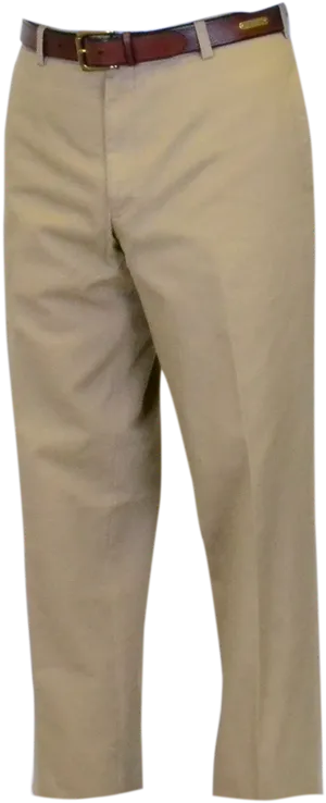 Khaki Pantswith Brown Belt PNG Image