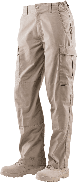 Khaki Tactical Pants Standing PNG