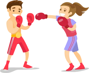 Kickboxing Training Cartoon PNG Image