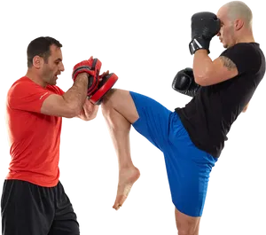 Kickboxing Training Session High Kick Drill.png PNG Image