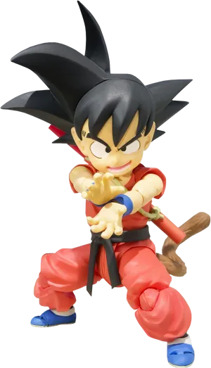 Kid Goku Action Pose PNG Image