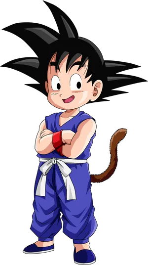 Kid Goku Confident Pose PNG Image