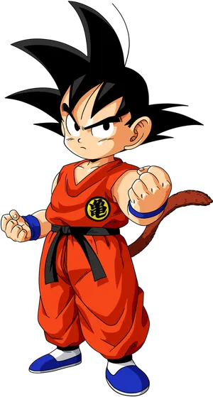 Kid Goku Readyfor Battle PNG Image