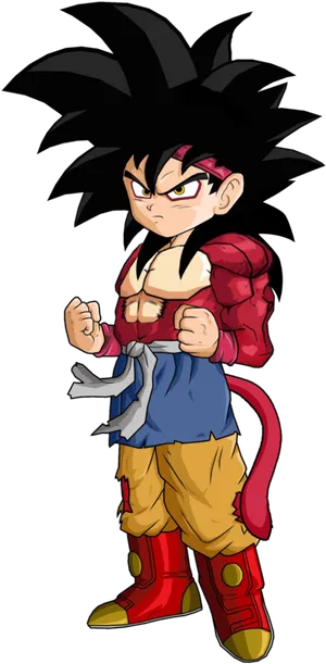 Kid Goku Readyfor Battle PNG Image