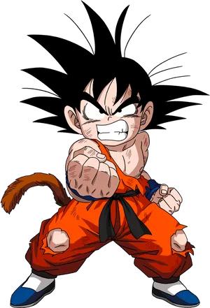 Kid Goku Readyfor Battle.png PNG Image