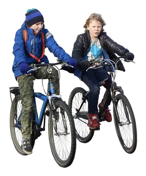 Kids_ Bicycle_ Ride_ Winter_ Gear PNG Image