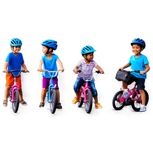 Kids Learning to Cycle PNG ttx PNG image with transparent background