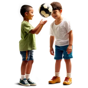 Kids Playing With Ball Png Uvs PNG Image