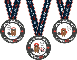 Kids Triathlon Medals Set PNG Image