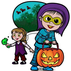 Kids Trick Or Treating Adventure Png 06112024 PNG Image