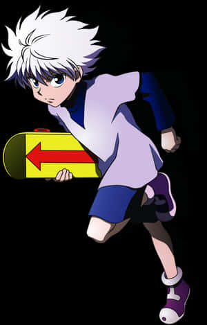 Killua Zoldyck Action Pose PNG image with transparent background