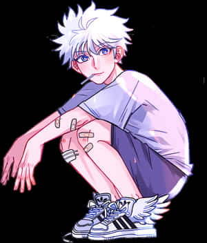 Killua Zoldyck Casual Pose PNG image with transparent background
