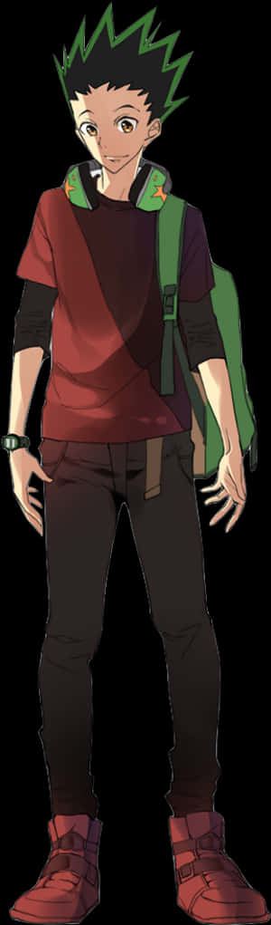 Killua_ Zoldyck_ Full_ Body_ Portrait PNG image with transparent background