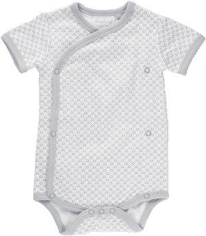 Kimono Style Baby Onesie White Pattern PNG image with transparent background