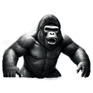 King Kong Black and White PNG agl PNG