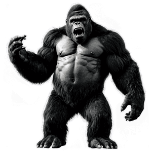 King Kong Black and White PNG myu58 PNG