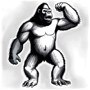 King Kong Black and White PNG sfo89 PNG