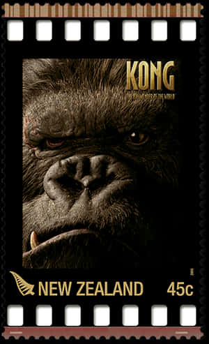 King Kong New Zealand Stamp PNG image with transparent background
