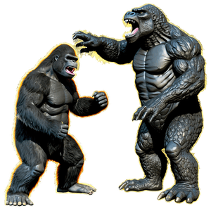 King Kong vs Godzilla PNG xrr85 PNG image with transparent background