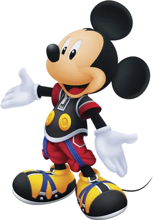 King Mickey In Kingdom Hearts Outfit PNG Image