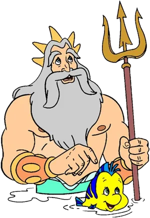 King_ Triton_and_ Flounder_ Animated PNG Image