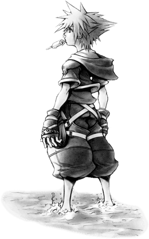 Kingdom Hearts Ii Sora Amoled Wallpaper B&amp - Kingdom Hearts 2 Sora Ice Cream, HD Png Download PNG image with transparent background