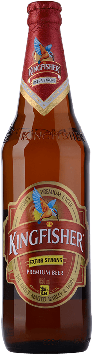 Kingfisher Extra Strong Beer Bottle PNG