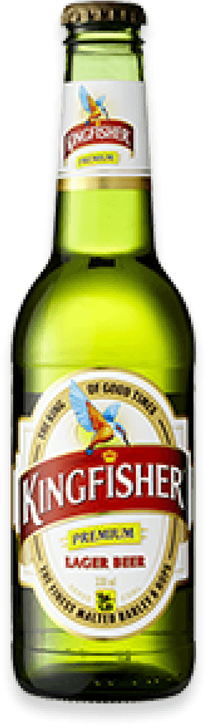 Kingfisher Premium Lager Beer Bottle PNG