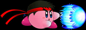 Kirby Fighter Stancewith Energy Ball PNG image with transparent background