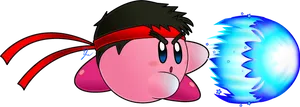 Kirby Fighter Stancewith Energy Ball PNG Image