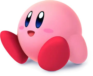 Kirby Iconic Pink Character PNG Image