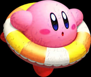 Kirby Inflated Floatation PNG image with transparent background