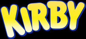 Kirby Logo Yellow Blue Outline PNG image with transparent background