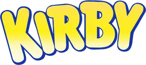 Kirby Logo Yellow Blue Outline PNG Image