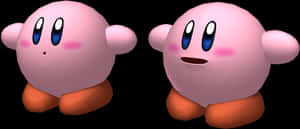 Kirby_ Twins_3 D_ Render PNG image with transparent background