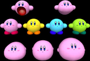 Kirby_ Variations_3 D_ Render PNG image with transparent background