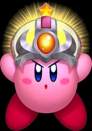 Kirby_with_ Star_ Rod_ Helmet PNG image with transparent background
