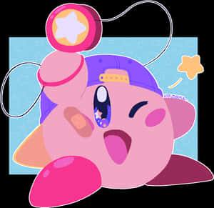 Kirby_with_ Yo Yo_ Cap_ Artwork PNG image with transparent background
