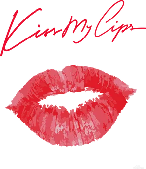 Kiss My Lips Red Artwork PNG Image