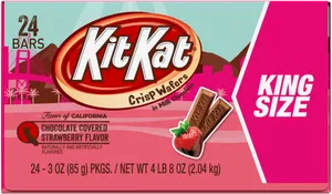 Kit Kat Chocolate Covered Strawberry Flavor King Size Packaging PNG Image