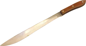 Kitchen Knifewith Wooden Handle PNG Image