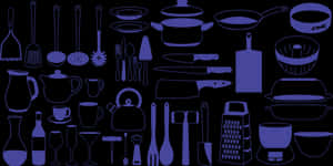 Kitchen_ Utensils_and_ Cookware_ Silhouettes PNG with transparent background