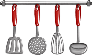 Transparent Spatula Clipart - Kitchen Utensils Clip Art, HD Png Download PNG with transparent background