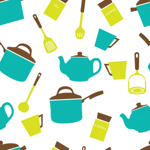 Kitchenware Pattern Background PNG Image