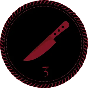 Knife Baseball Number Three Graphic PNG Image