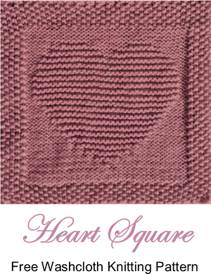 Free Knitting Pattern Heart Washcloth Dishcloth Afghan - Heart Knitting Pattern Free, HD Png Download PNG image with transparent background