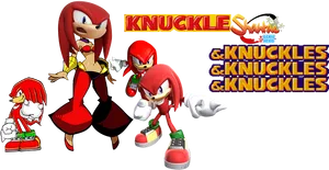 Knuckles_ Multiple_ Versions_ Fan_ Art PNG Image